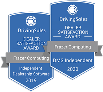 Photo of Frazers Driving Sales awards from 2019 and 2020