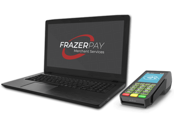 FrazerPay logo on device screen with card reader
